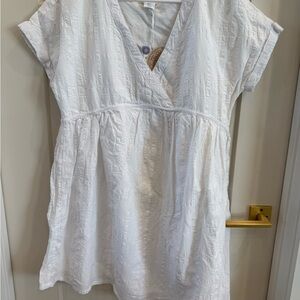 Sigrid Olsen White Textured Tunic Top